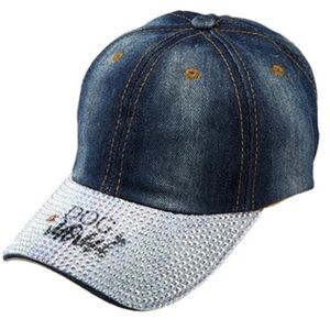 #50-51 Fashion Hat: Dog Mom Denim Hat with BLING! So Cute!